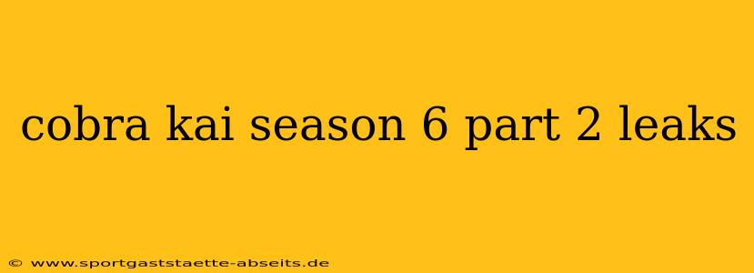 cobra kai season 6 part 2 leaks