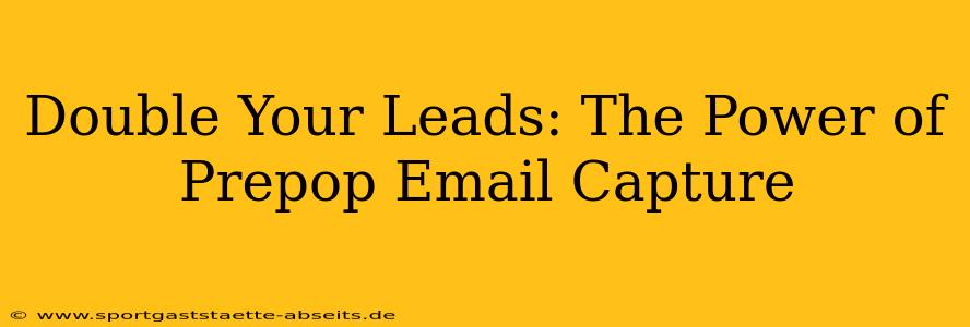 Double Your Leads: The Power of Prepop Email Capture