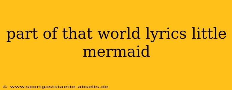 part of that world lyrics little mermaid