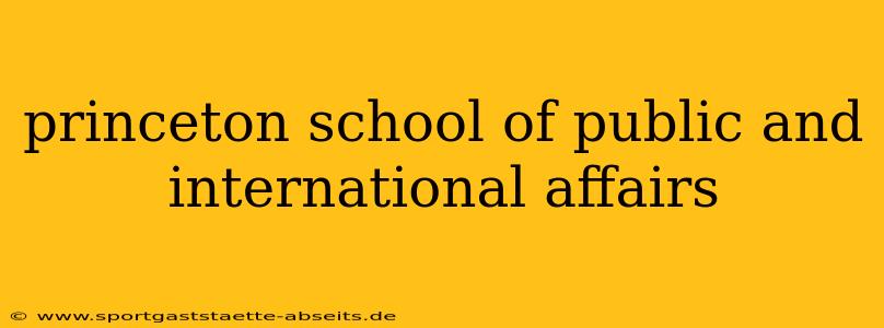 princeton school of public and international affairs