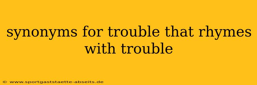 synonyms for trouble that rhymes with trouble