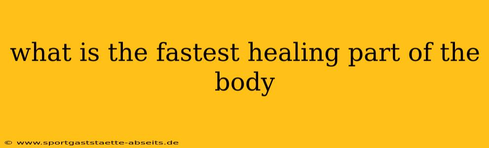 what is the fastest healing part of the body