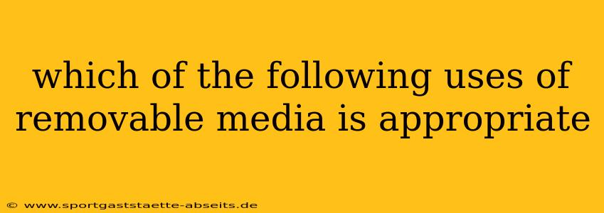 which of the following uses of removable media is appropriate